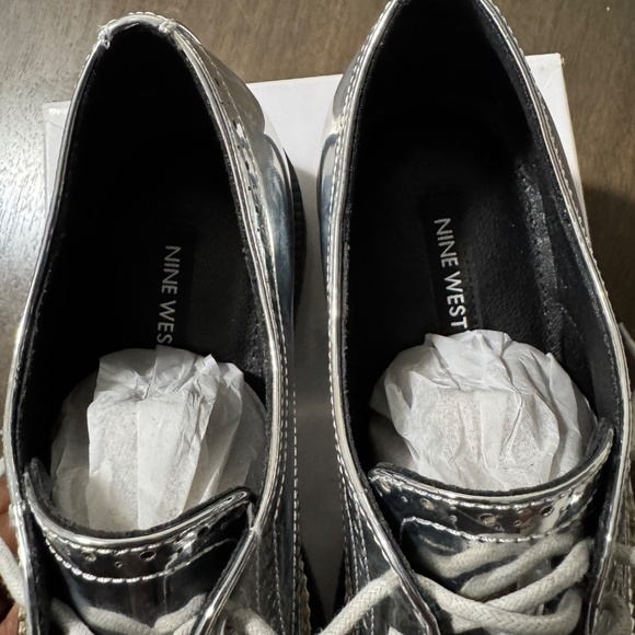 Nine West Silver Metallic Loafers - Picture 6 of 8